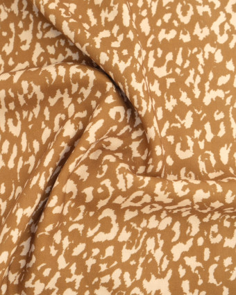 Popeline de Viscose Imprimée Léopard Light Coffee - Mercerine