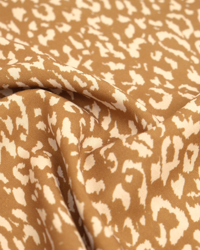Popeline de Viscose Imprimée Léopard Light Coffee - Mercerine