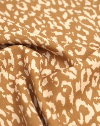 Popeline de Viscose Imprimée Léopard Light Coffee - Mercerine