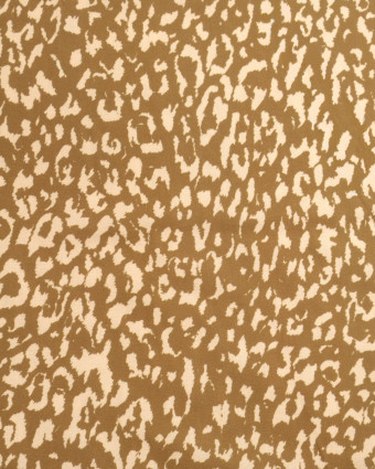 Popeline de Viscose Imprimée Léopard Coffee - Mercerine