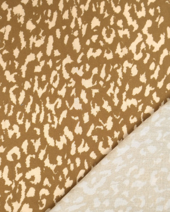 Popeline de Viscose Imprimée Léopard Coffee - Mercerine