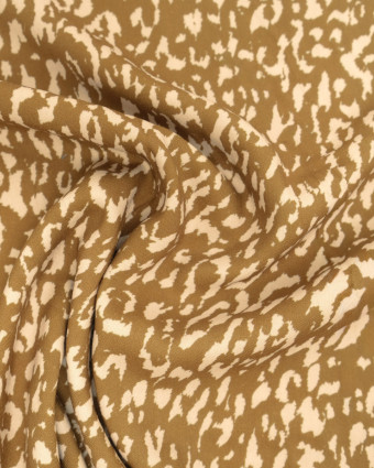 Popeline de Viscose Imprimée Léopard Coffee - Mercerine