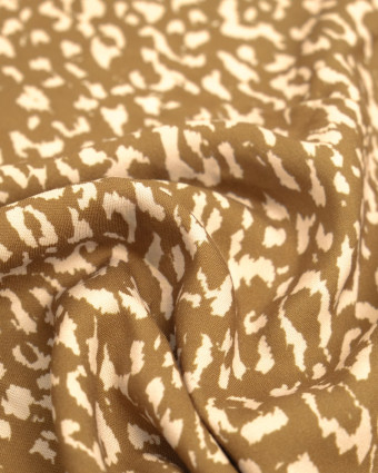 Popeline de Viscose Imprimée Léopard Coffee - Mercerine
