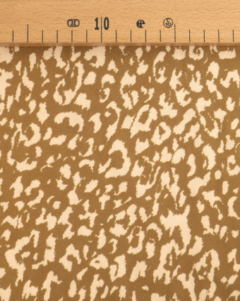 Popeline de Viscose Imprimée Léopard Coffee - Mercerine