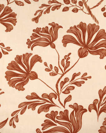 Popeline de Viscose Imprimée Victoire Cacao Beige - Mercerine