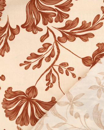 Popeline de Viscose Imprimée Victoire Cacao Beige - Mercerine