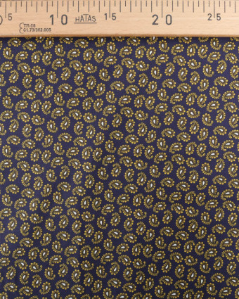 Popeline de Coton Imprimée Paisley Bleu Marine - Mercerine