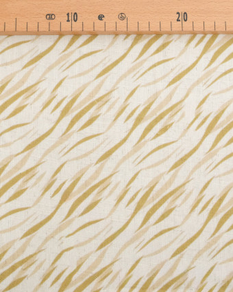 Viscose Lin Imprimé Indiana Vert Beige - Mercerine
