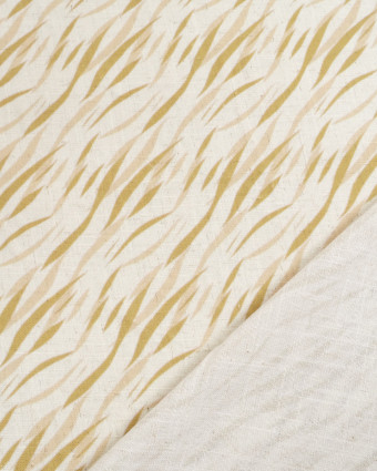 Viscose Lin Imprimé Indiana Vert Beige - Mercerine