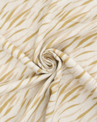 Viscose Lin Imprimé Indiana Vert Beige - Mercerine