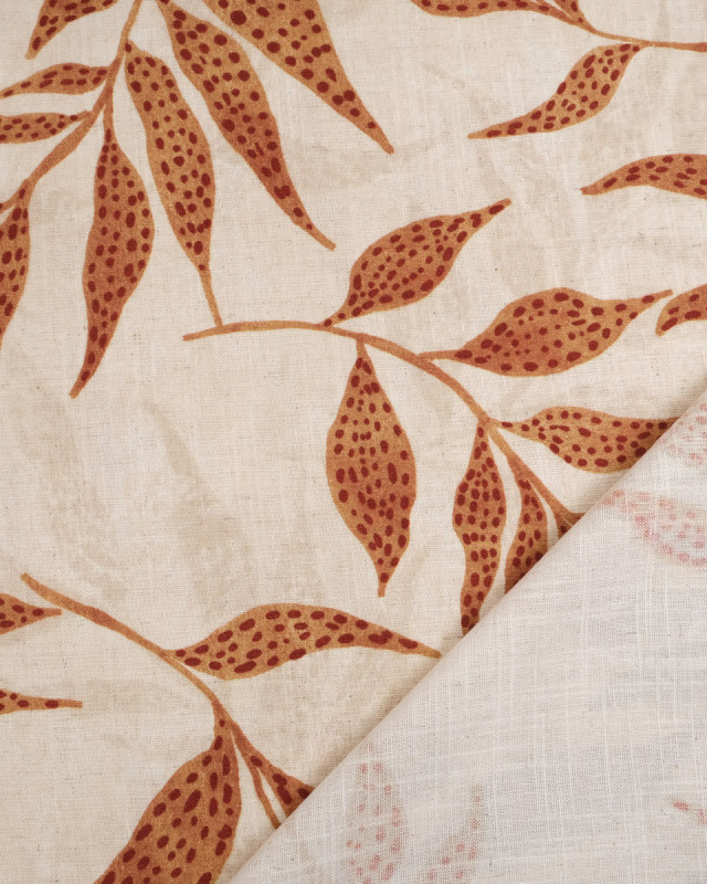 Viscose Lin Imprimé Alma Naturel - Mercerine