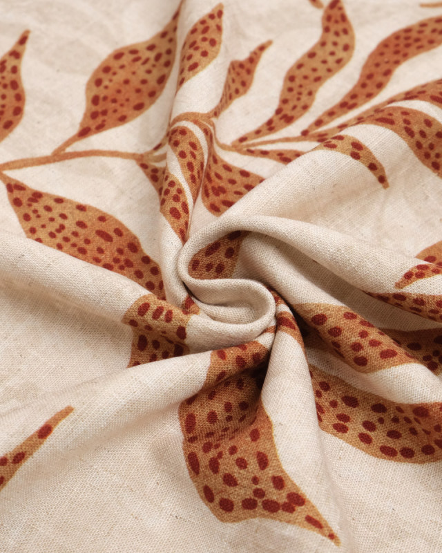 Viscose Lin Imprimé Alma Naturel - Mercerine