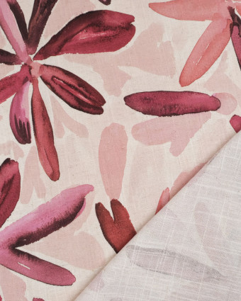 Viscose Lin Imprimé Tela Rose Violet - Mercerine