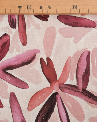 Viscose Lin Imprimé Tela Rose Violet - Mercerine