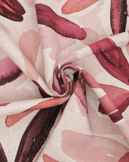 Viscose Lin Imprimé Tela Rose Violet - Mercerine