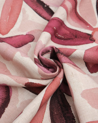 Viscose Lin Imprimé Tela Rose Violet - Mercerine