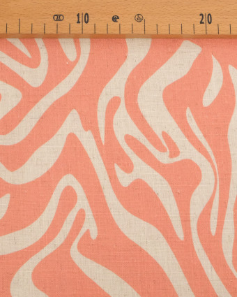 Viscose Lin Imprimé Flow Rose Naturel - Mercerine