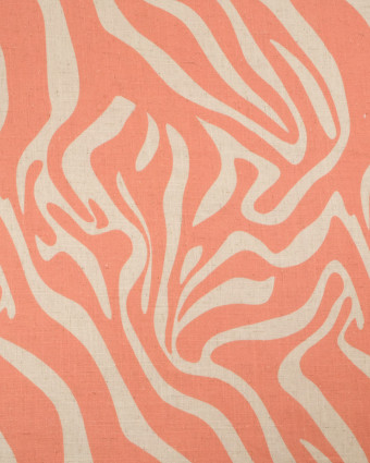 Viscose Lin Imprimé Flow Rose Naturel - Mercerine