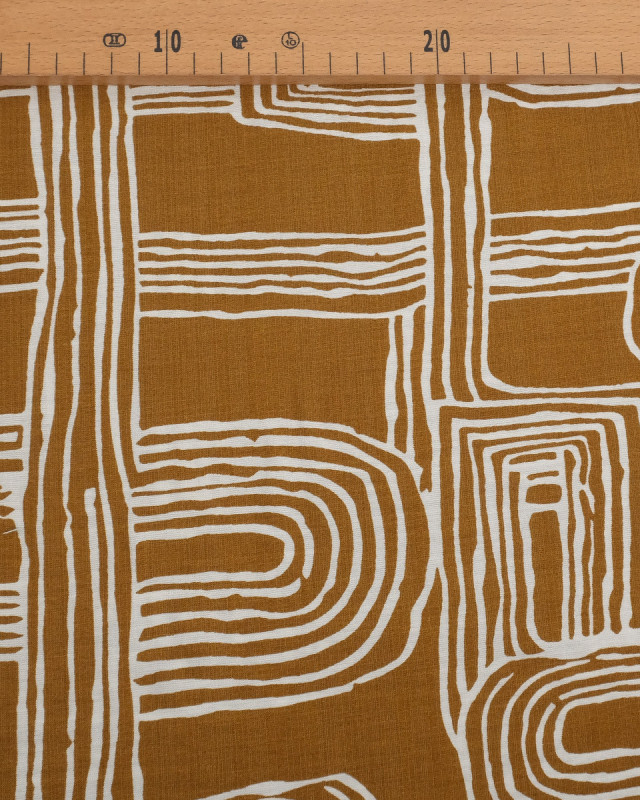Viscose Mélangée Imprimé Méline Ocre - Mercerine