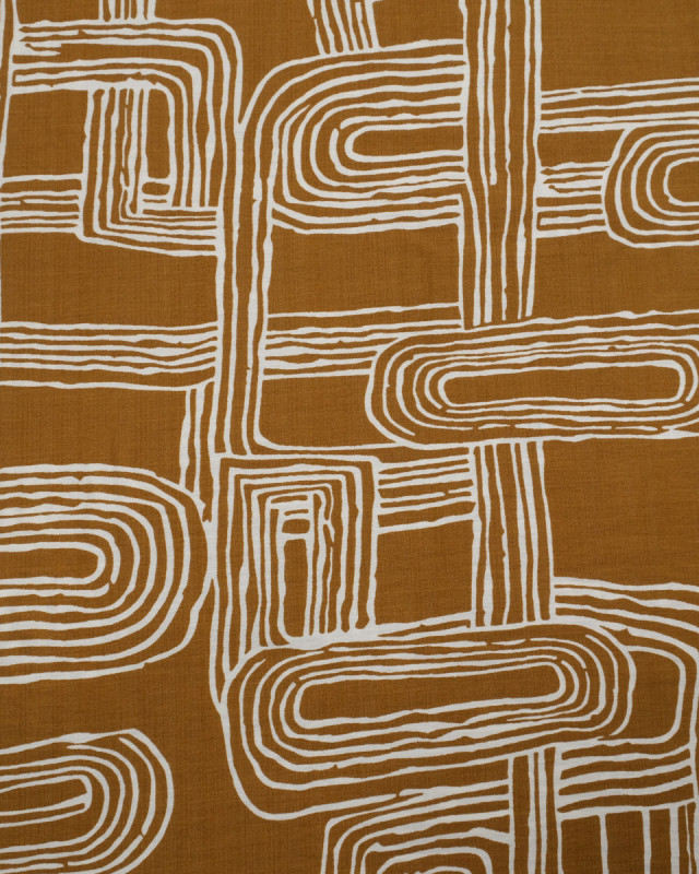 Viscose Mélangée Imprimé Méline Ocre - Mercerine