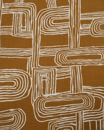 Viscose Mélangée Imprimé Méline Ocre - Mercerine
