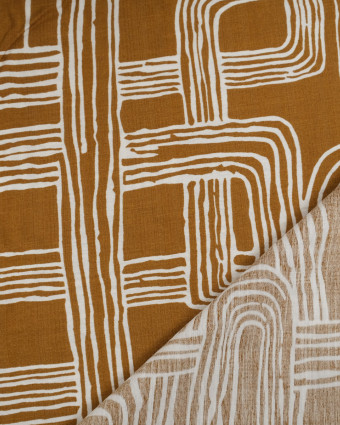 Viscose Mélangée Imprimé Méline Ocre - Mercerine