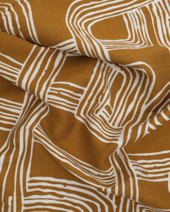 Viscose Mélangée Imprimé Méline Ocre - Mercerine