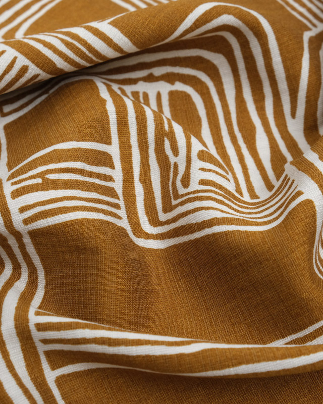 Viscose Mélangée Imprimé Méline Ocre - Mercerine