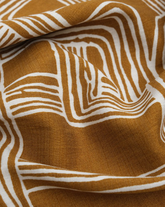 Viscose Mélangée Imprimé Méline Ocre - Mercerine