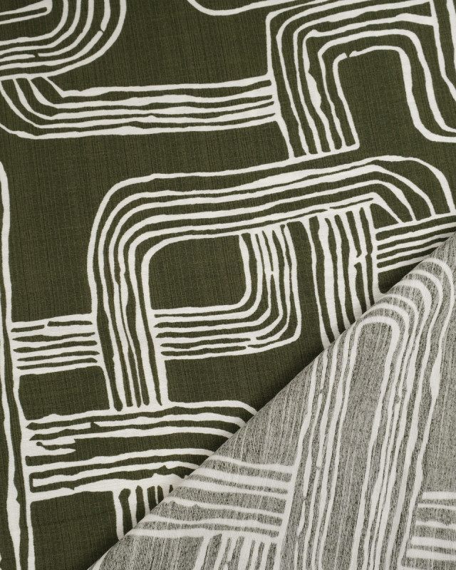 Viscose Mélangée Imprimé Méline Kaki - Mercerine