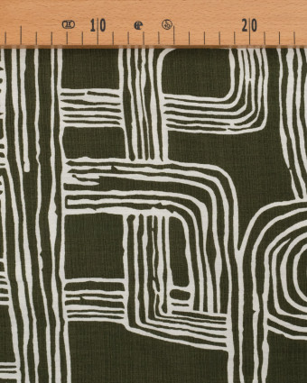 Viscose Mélangée Imprimé Méline Kaki - Mercerine