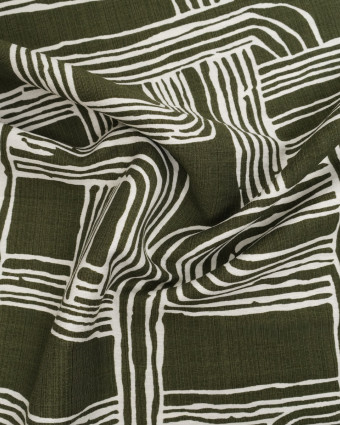 Viscose Mélangée Imprimé Méline Kaki - Mercerine