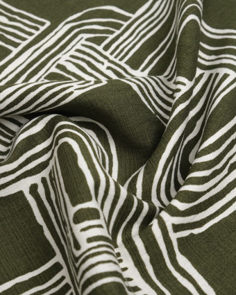 Viscose Mélangée Imprimé Méline Kaki - Mercerine
