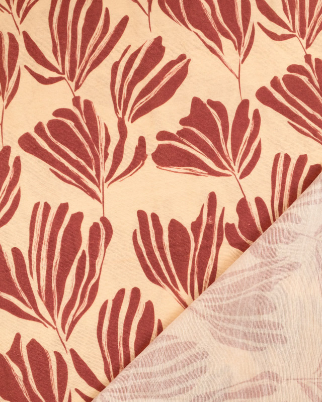 Viscose Mélangée Imprimé Romie Terracotta Beige - Mercerine