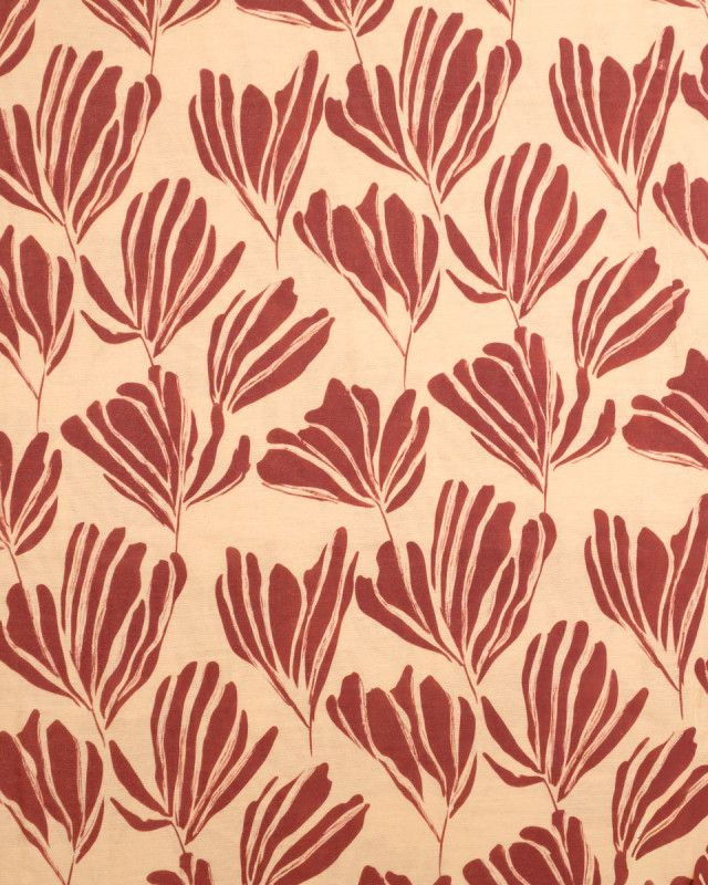 Viscose Mélangée Imprimé Romie Terracotta Beige - Mercerine