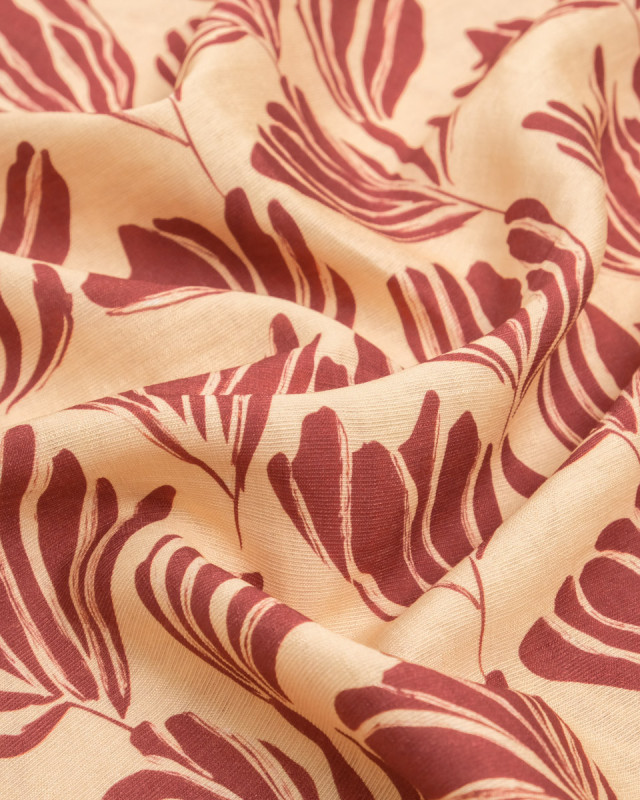 Viscose Mélangée Imprimé Romie Terracotta Beige - Mercerine