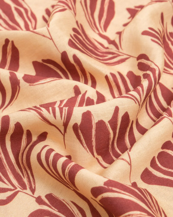 Viscose Mélangée Imprimé Romie Terracotta Beige - Mercerine