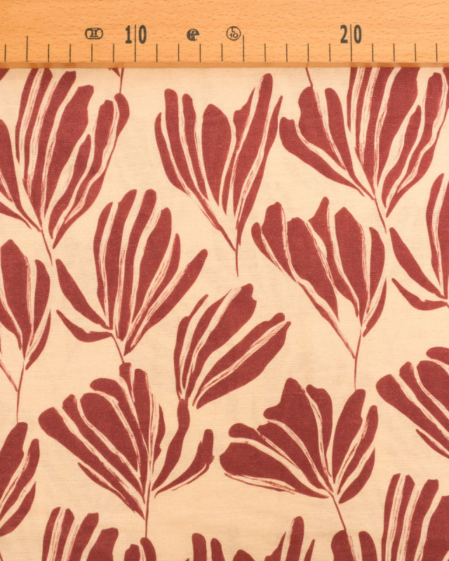 Viscose Mélangée Imprimé Romie Terracotta Beige - Mercerine