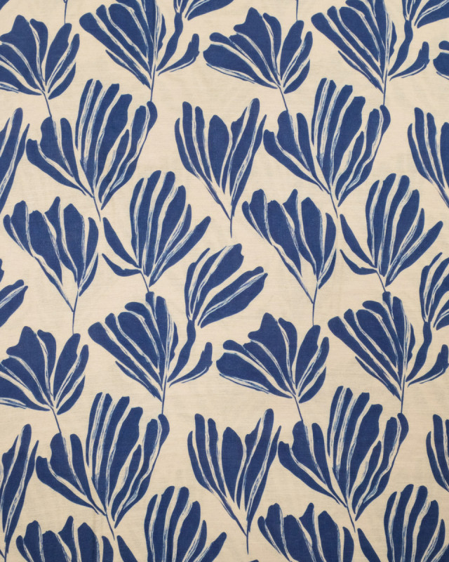 Viscose Mélangée Imprimé Romie Indigo Ecru - Mercerine