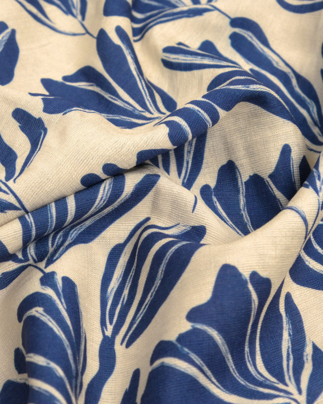 Viscose Mélangée Imprimé Romie Indigo Ecru - Mercerine