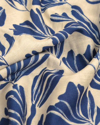 Viscose Mélangée Imprimé Romie Indigo Ecru - Mercerine