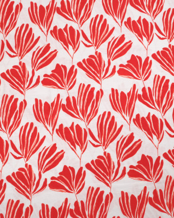 Viscose Mélangée Imprimé Romie Rouge Ecru - Mercerine