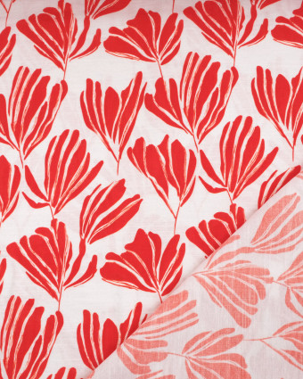 Viscose Mélangée Imprimé Romie Rouge Ecru - Mercerine