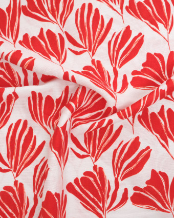 Viscose Mélangée Imprimé Romie Rouge Ecru - Mercerine