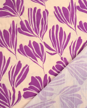 Viscose Mélangée Imprimé Romie Beige Violet - Mercerine
