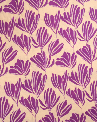 Viscose Mélangée Imprimé Romie Beige Violet - Mercerine