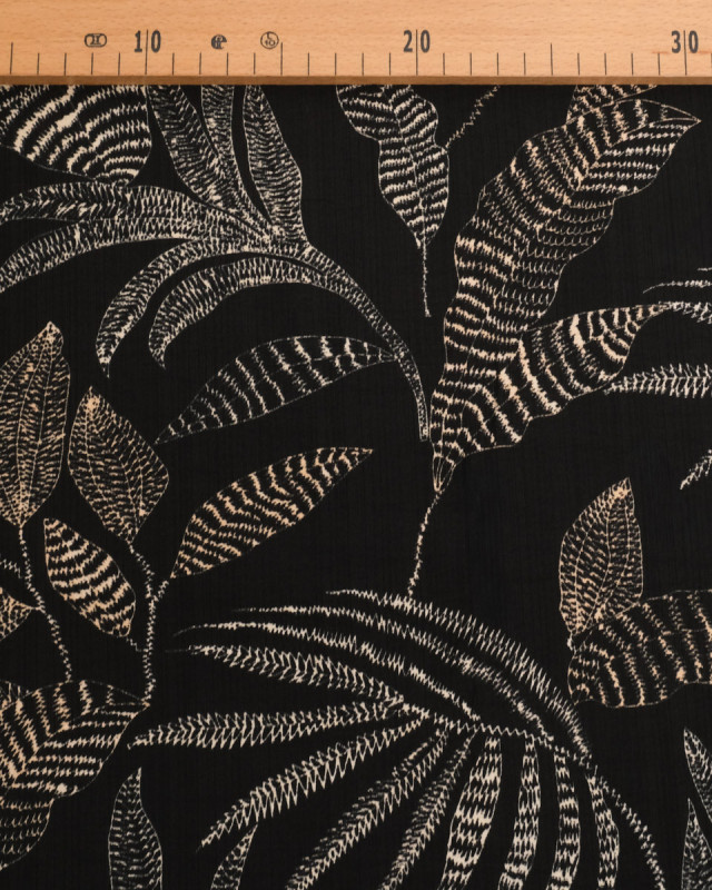 Viscose Mélangée Imprimé Marie Noir Ecru - Mercerine