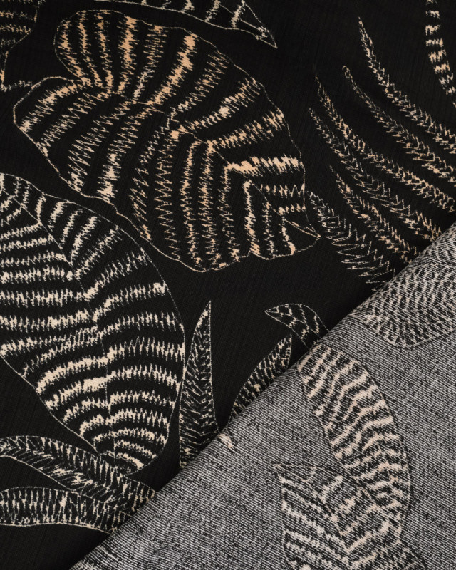 Viscose Mélangée Imprimé Marie Noir Ecru - Mercerine