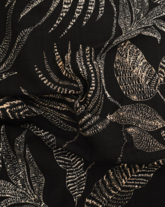 Viscose Mélangée Imprimé Marie Noir Ecru - Mercerine