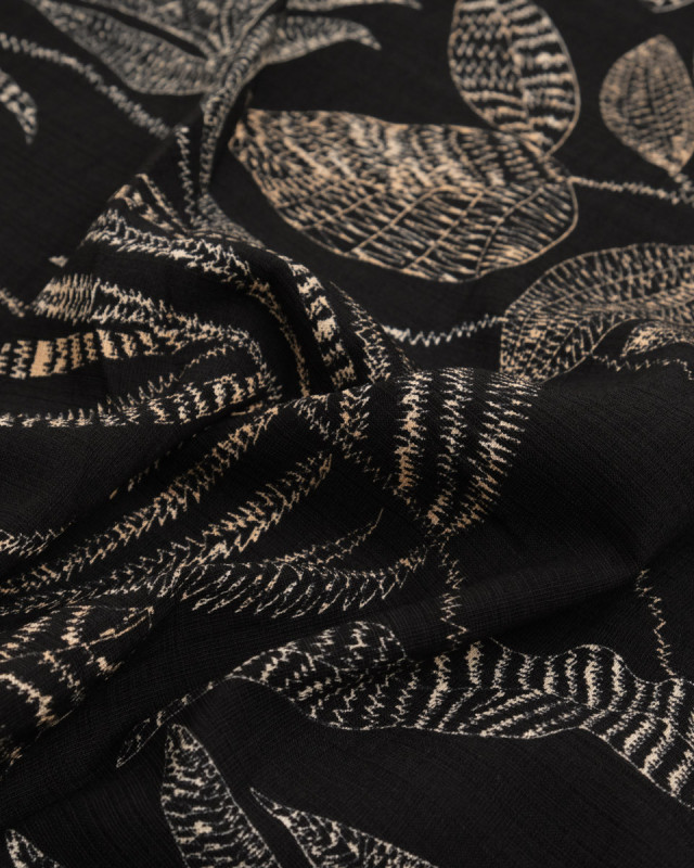 Viscose Mélangée Imprimé Marie Noir Ecru - Mercerine